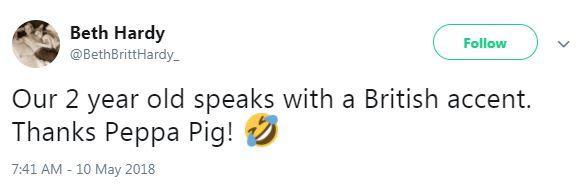 【神奇效應】睇得Peppa Pig太多 美國小孩變英國口音